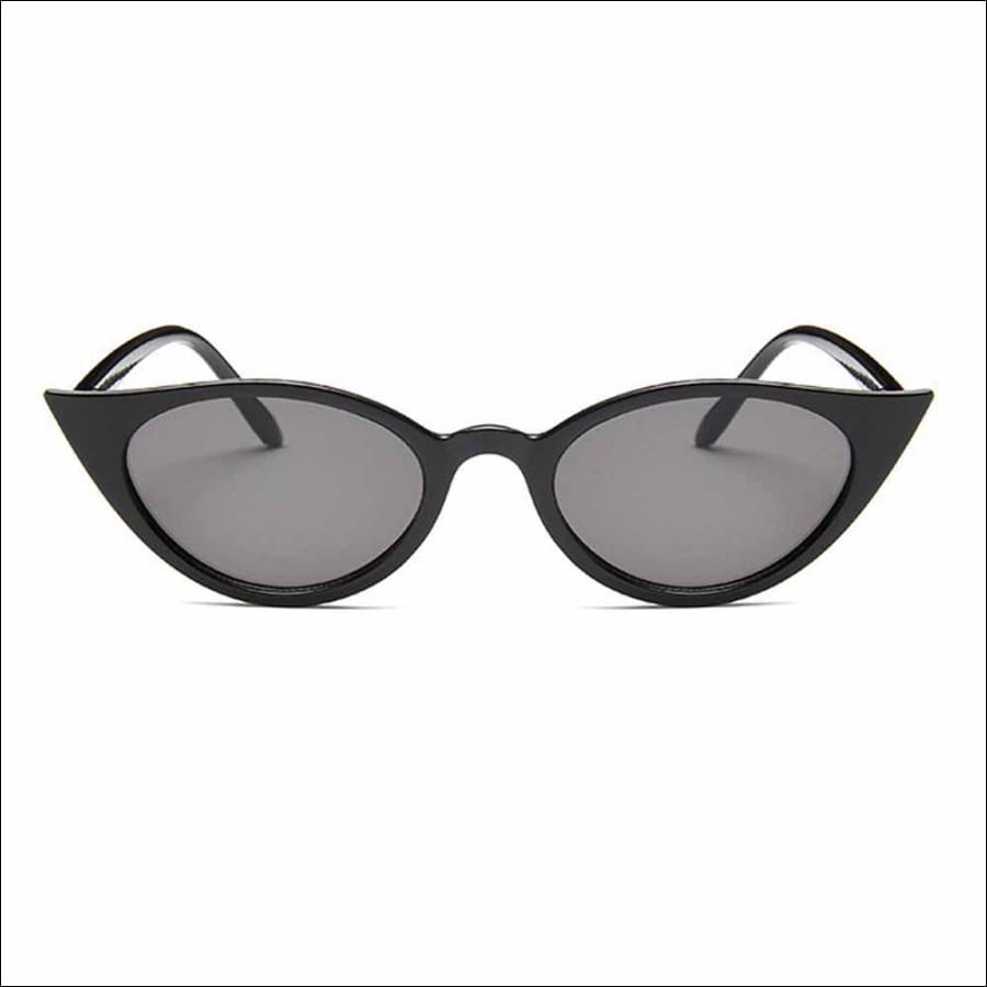 Alessandra Curled Cat-Eye Oval Black Sunglasses - Ferosh