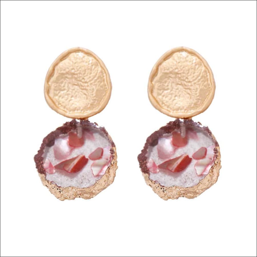 Arianna Valentine Red-White Golden Drop Earrings