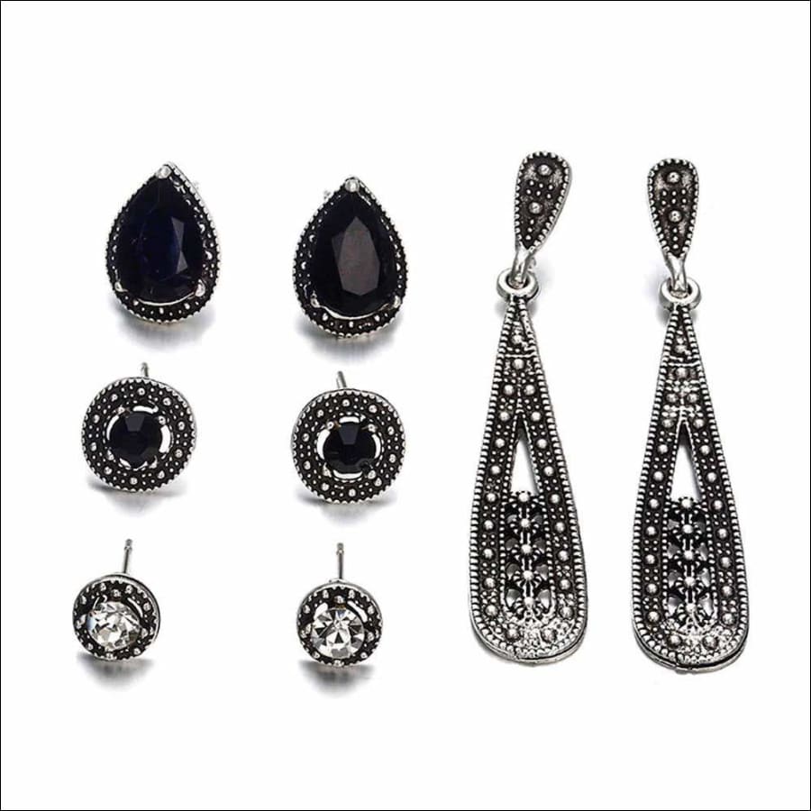 Astrid Oxidized Silver Earring Set