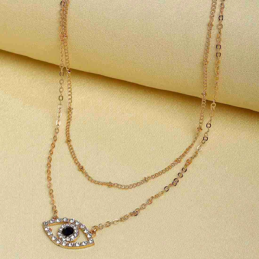 Audax Crystal Evil Eye Necklace