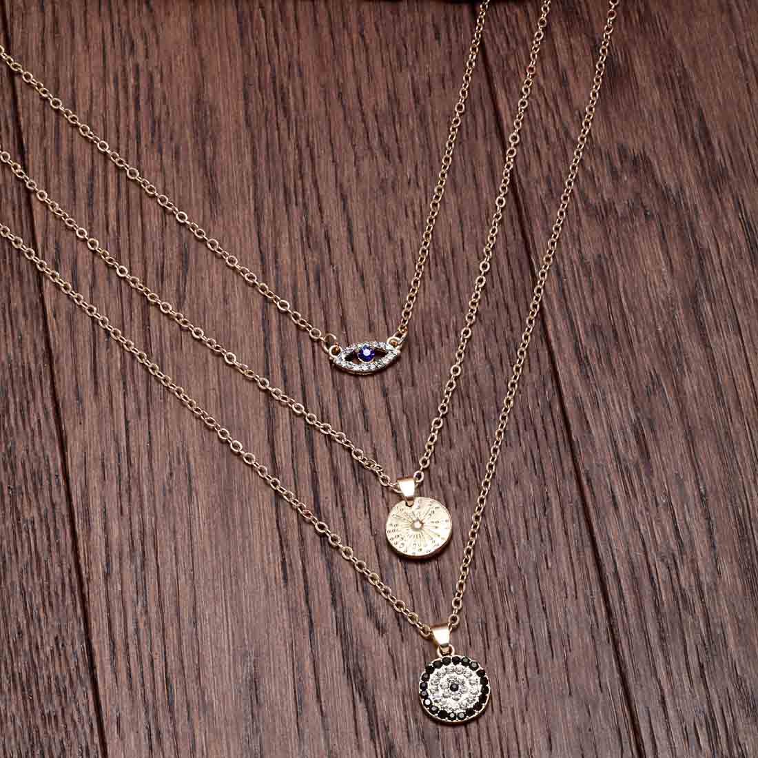 Audax Evil Eye Layered Gold Necklace