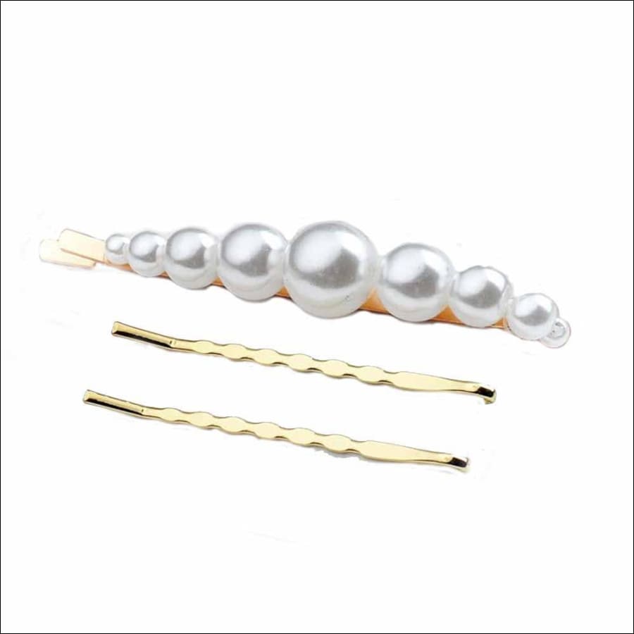 Ava Pearl-ified Golden 3 Hair Pin Set