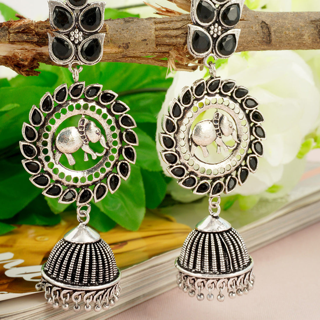 Amazon.com: Royal Bling Traditional Indian Jewelry Jhumki Jhumka Earrings  for Women, Metal Crystal Diamond, na: Clothing, Shoes & Jewelry