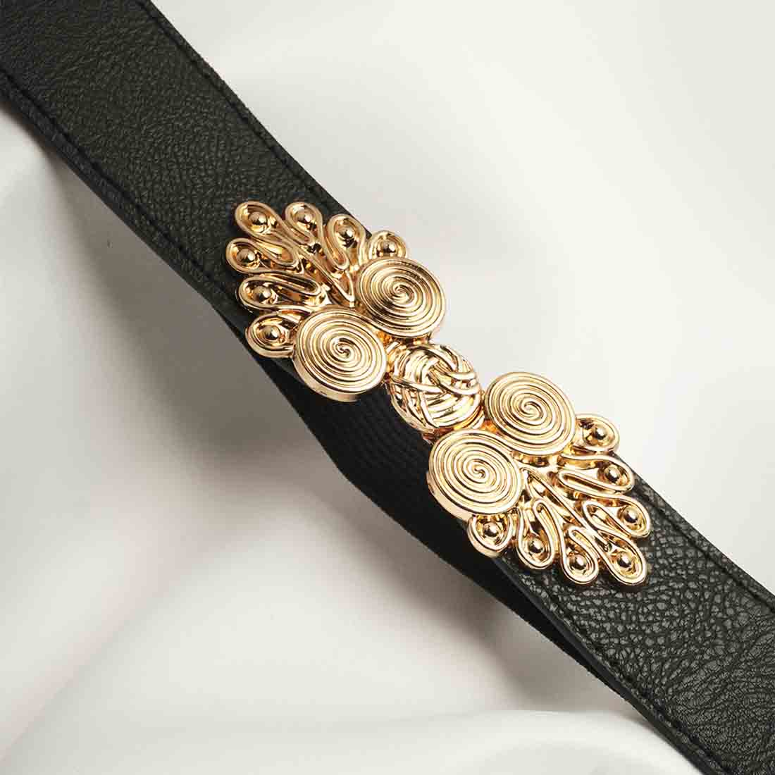 Black Golden Metallic Buckle Belt
