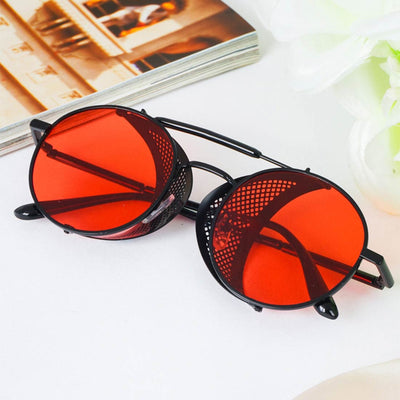 Black Mesh Red Round Shades