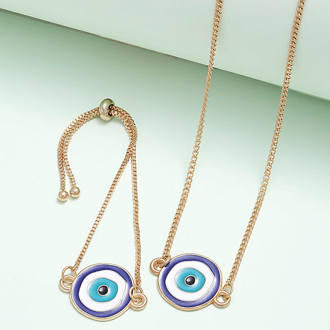 Blue Chromatic Evil Eye Jewel Set
