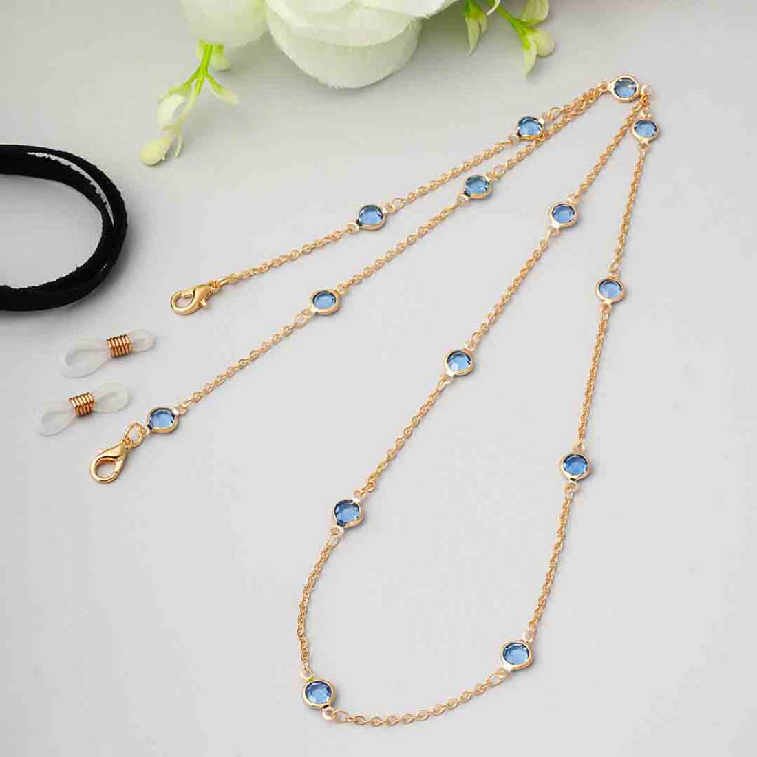 Blue Crystal Mask Chain