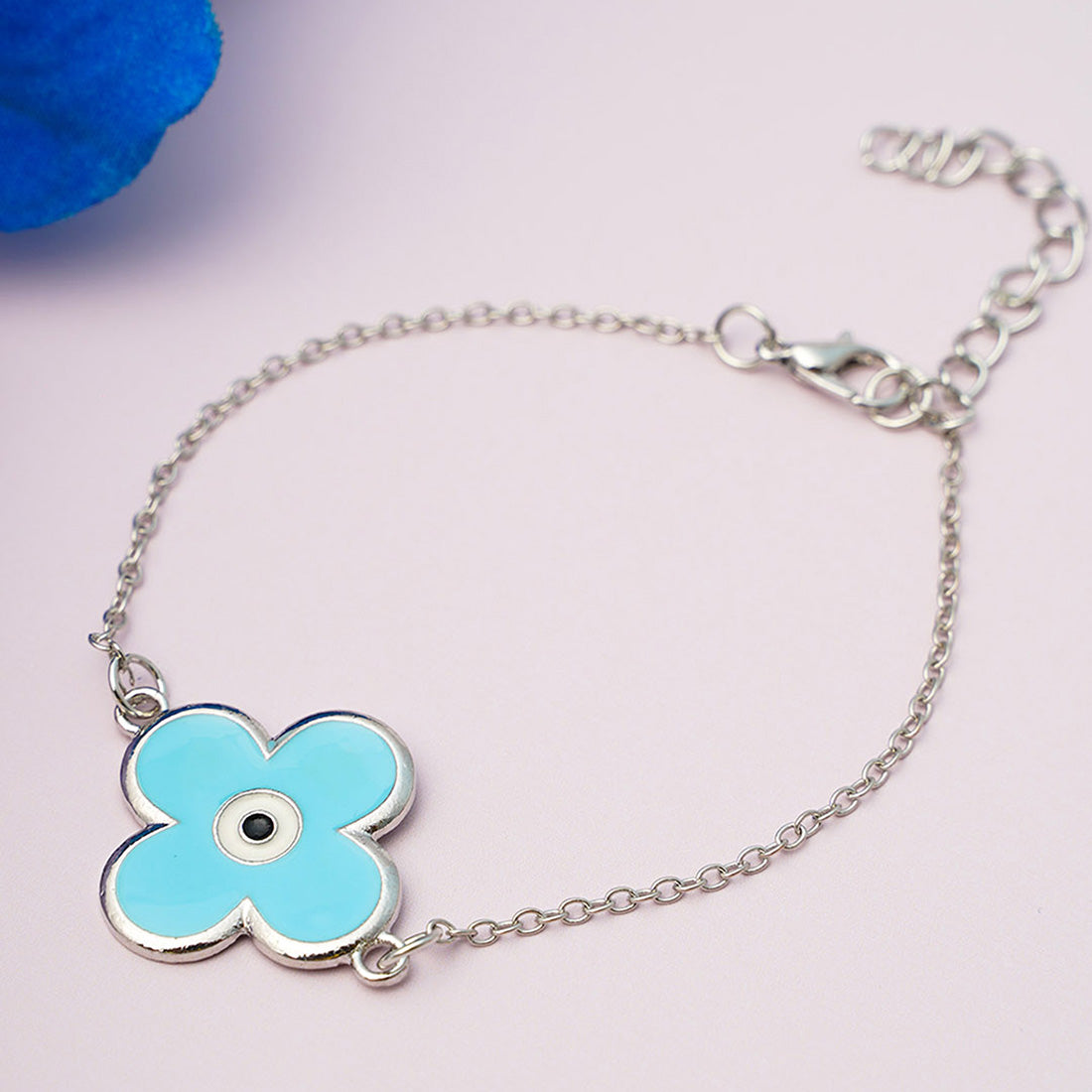 Blue Flower Evil Eye Bracelet