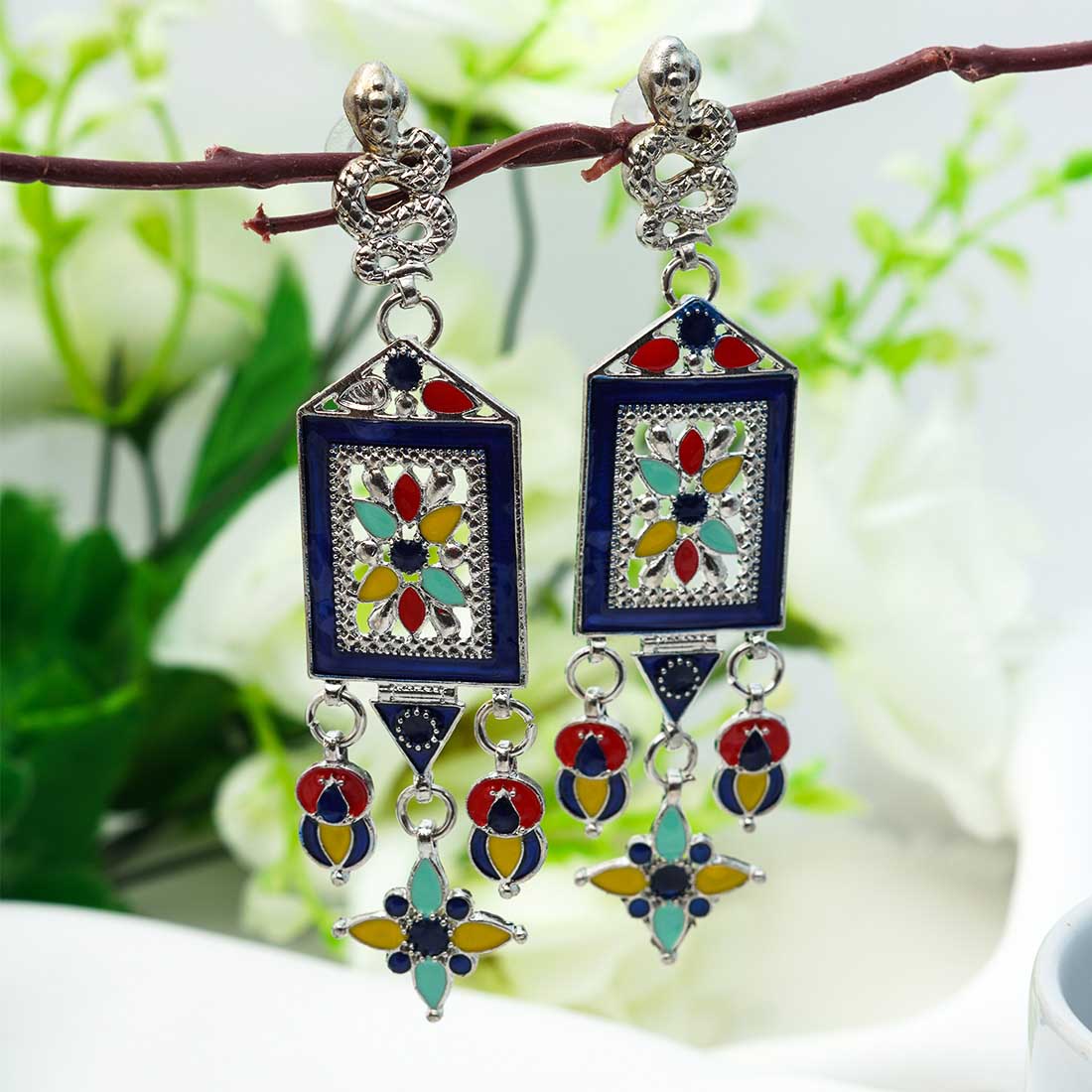 Bohemian Snake Drop Earrings