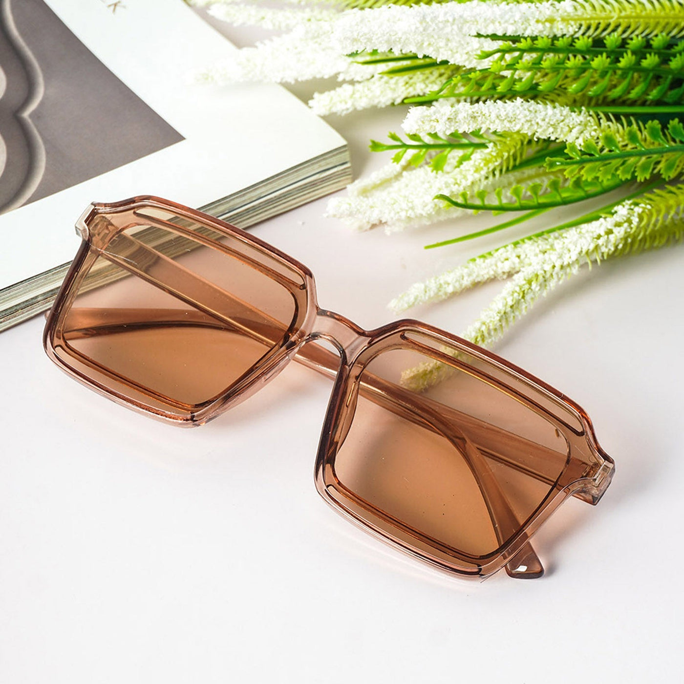 Brown Tinted Square Shades