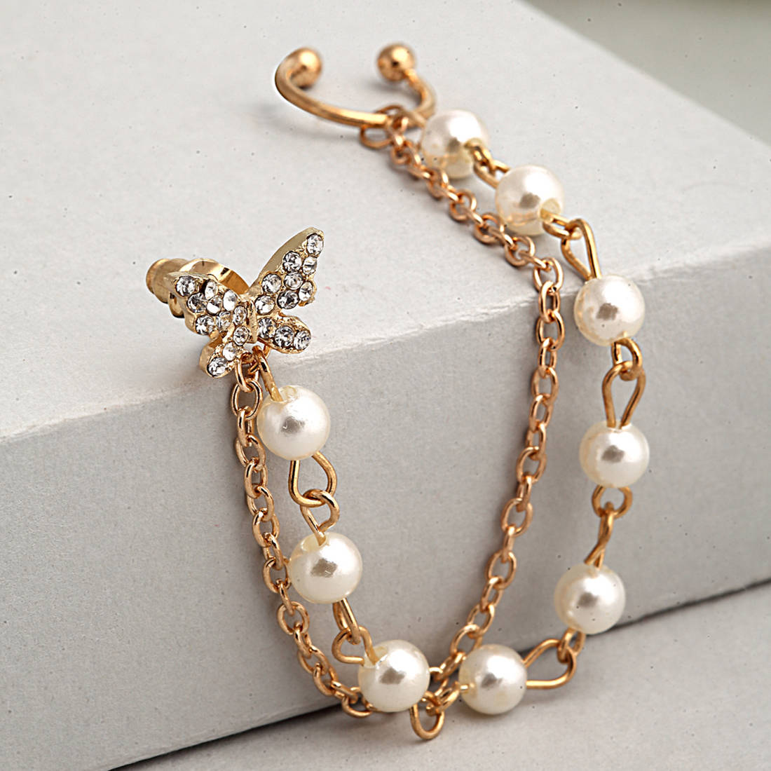 Butterfly Pearl Layered Ear cuffs