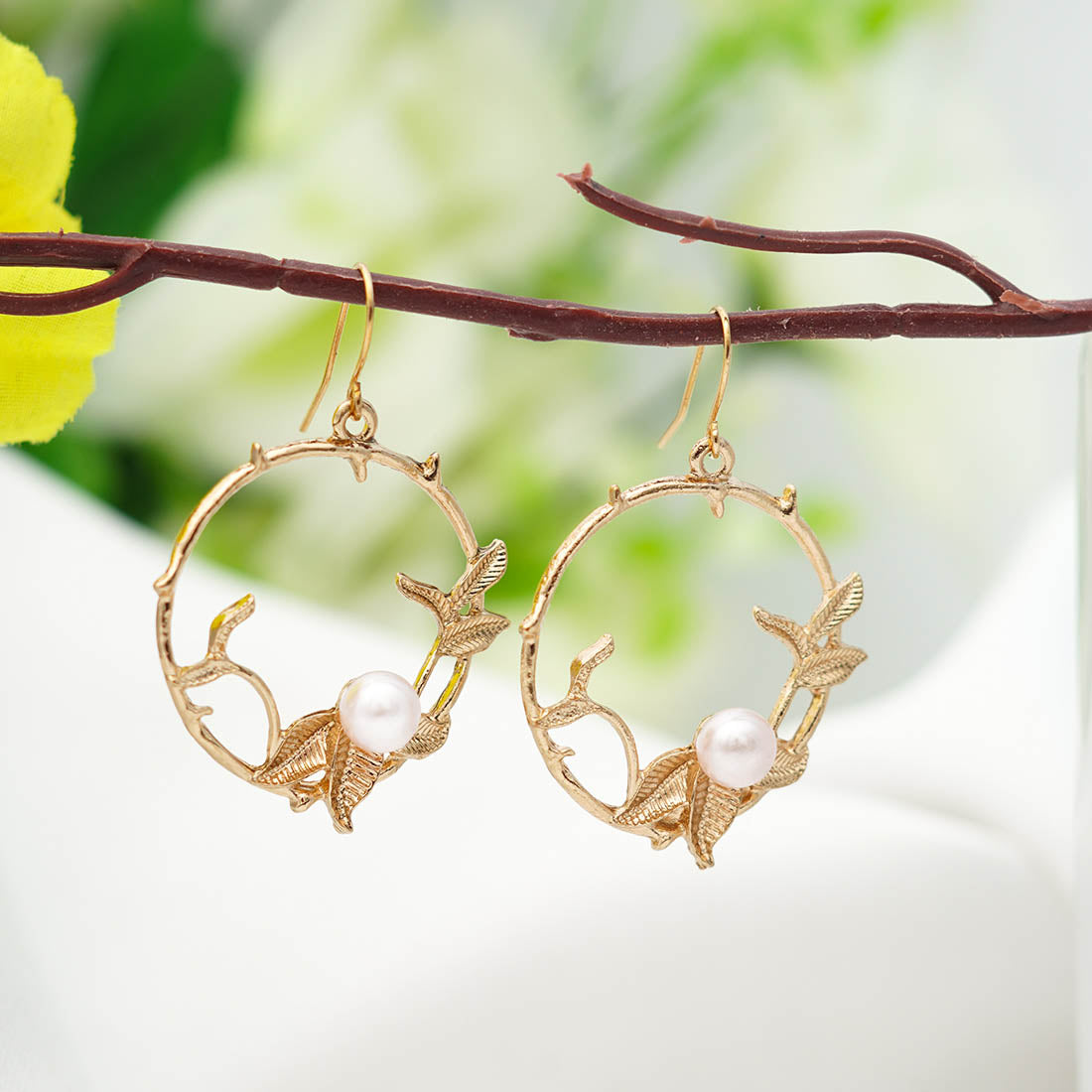 Carnation Artistic Floral Drop Earrings