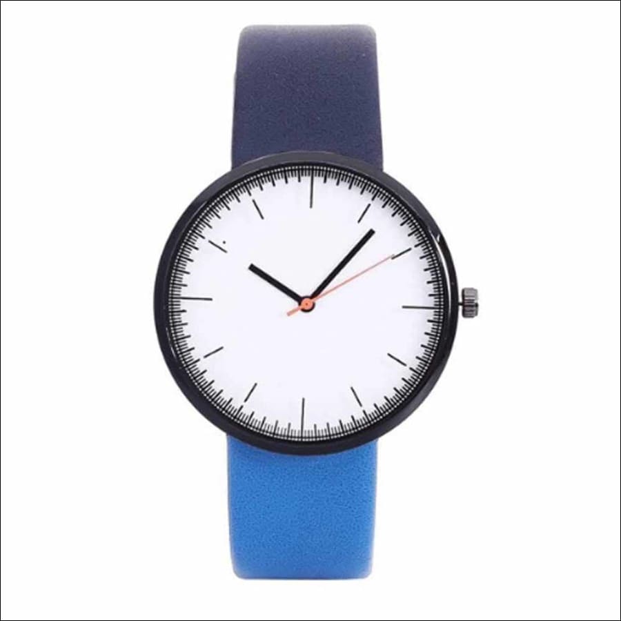 Carson Sporty Blue Leather Strap Watch