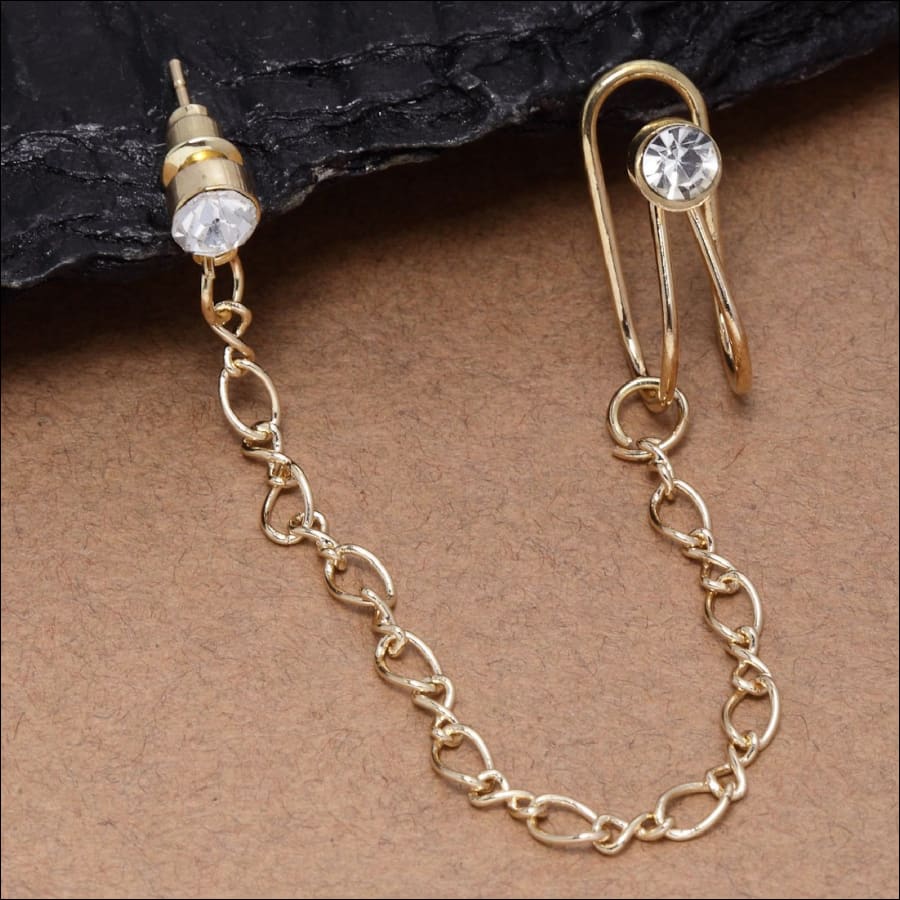 Charming Gold Crystal Earclip