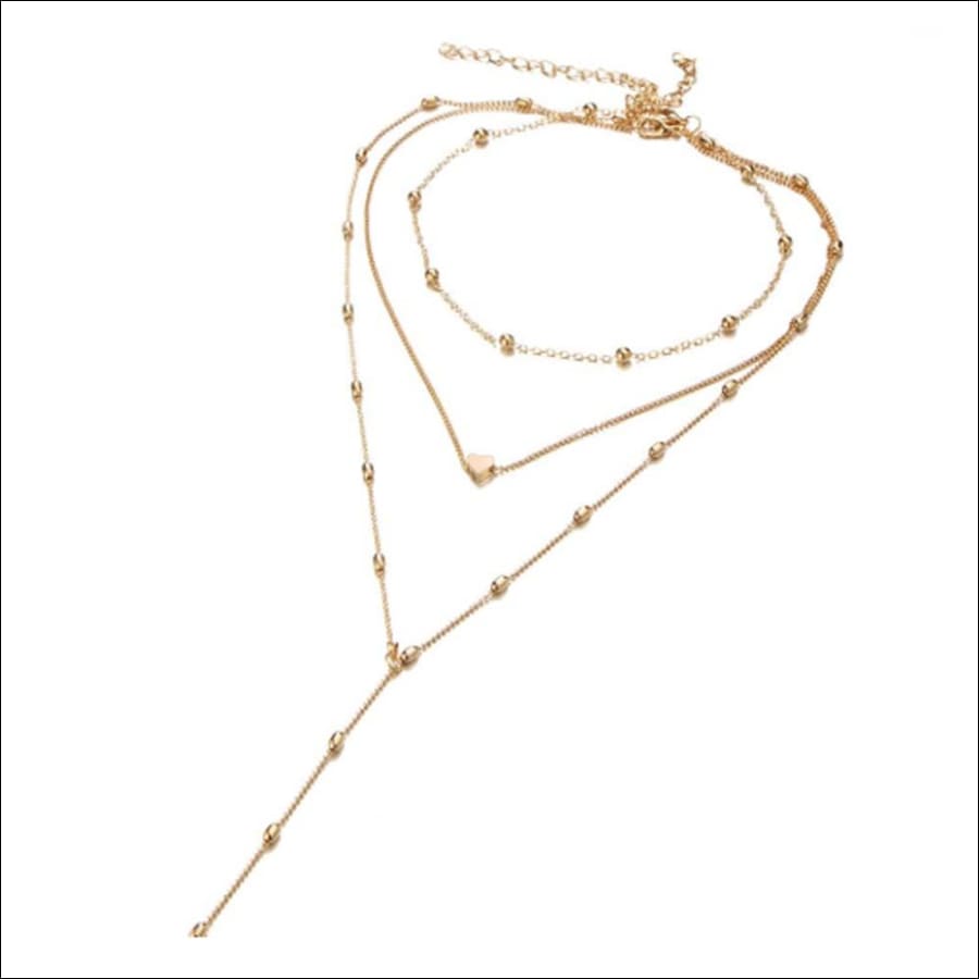 Chevalier Golden Trinkets Layered Heart Neckpiece