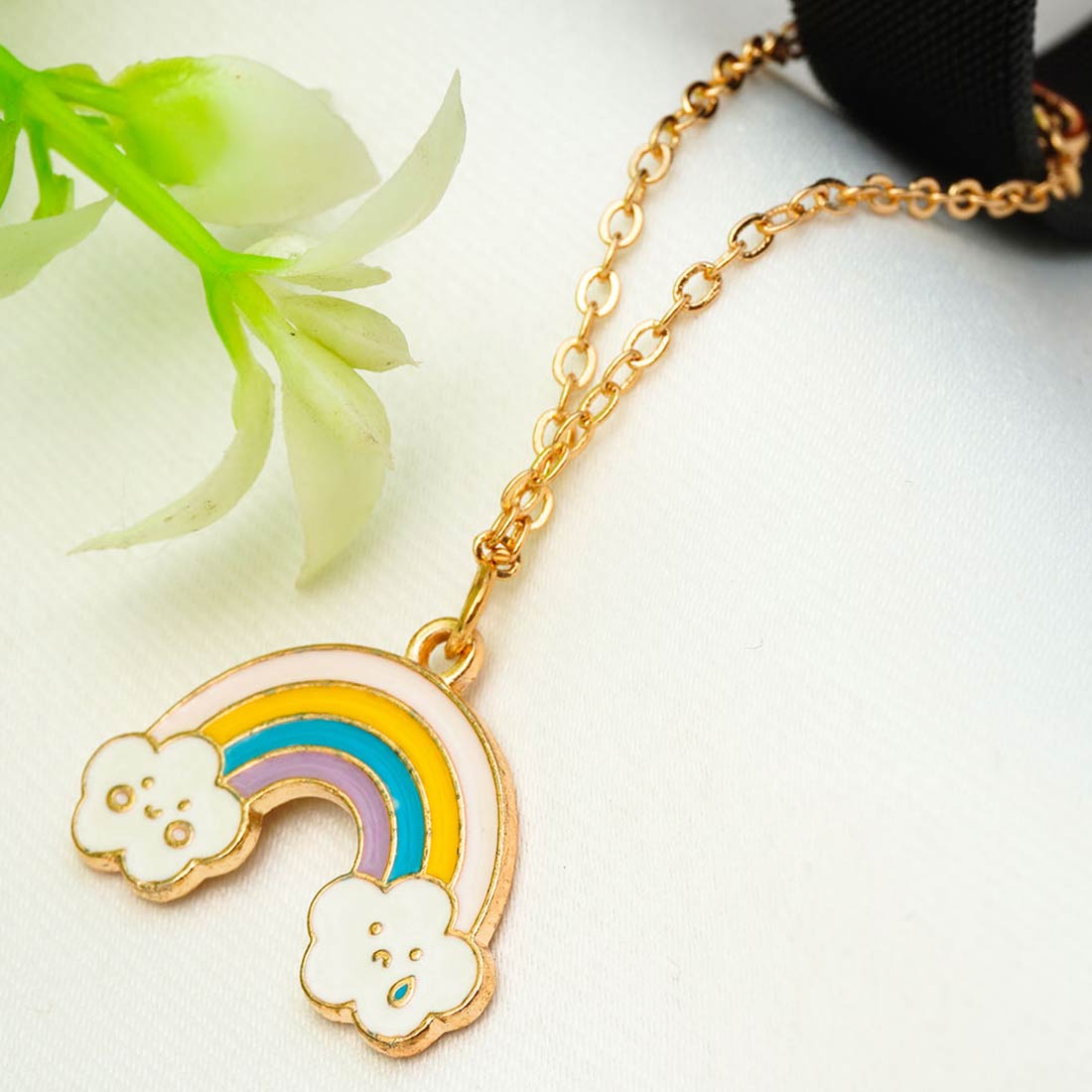 Cloudy Rainbow Chain Watch Charm
