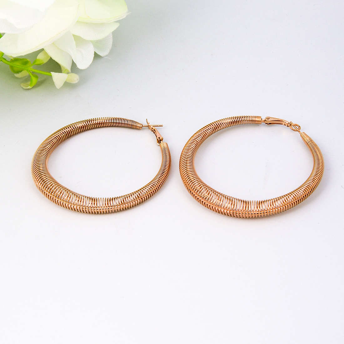 Copper Toned Coil Hoops
