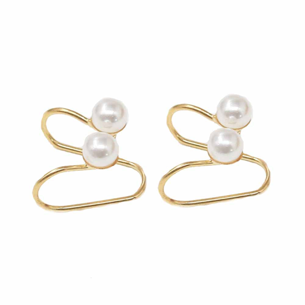 Cortez Pearl-Enriched Golden EarClip