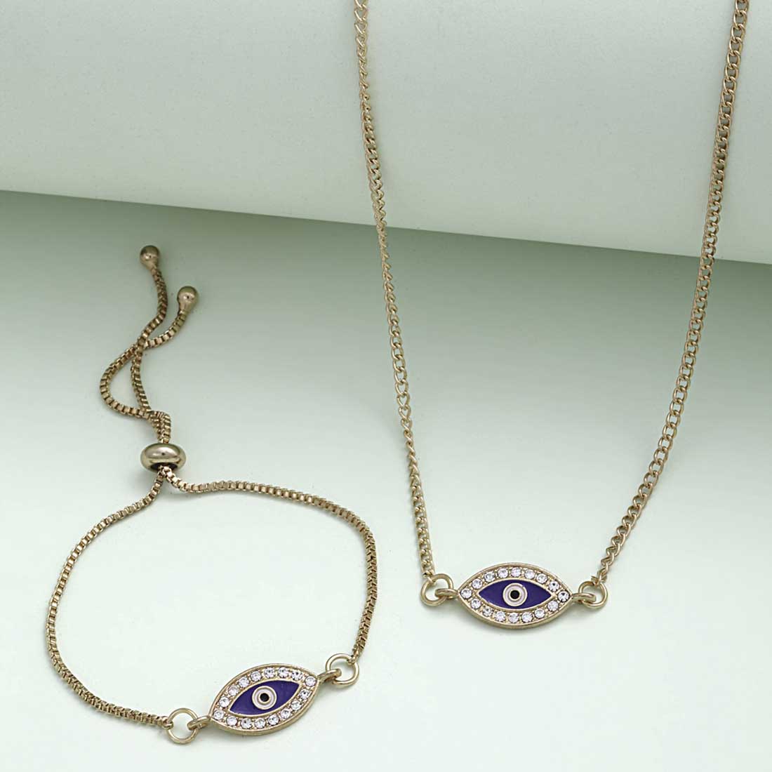 Dark Blue Crystal Boundary Evil Eye Jewel Set