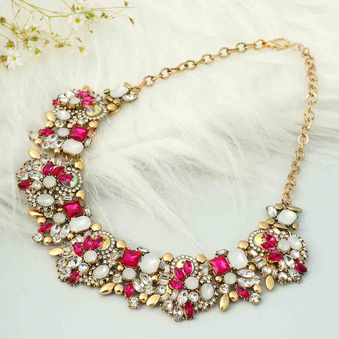 Dark Pink Charish Necklace