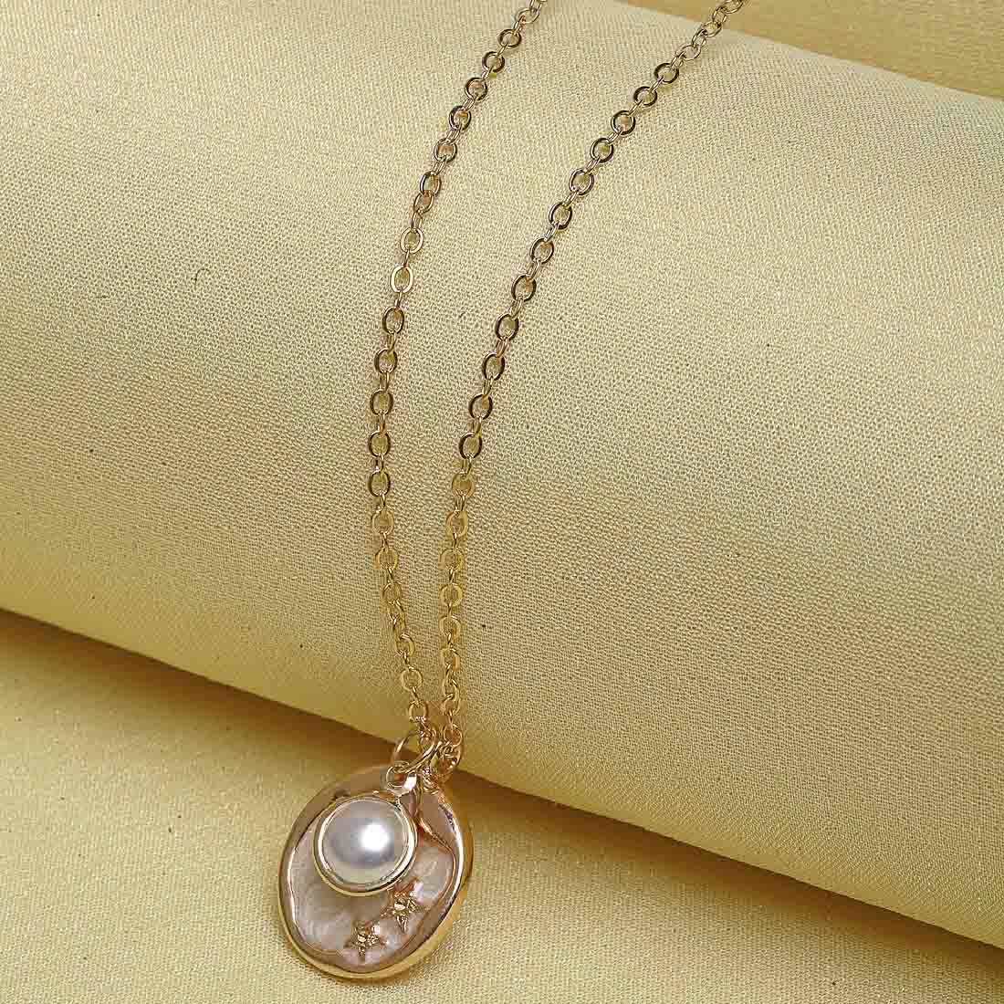 Delicate Pearl Coin Necklace