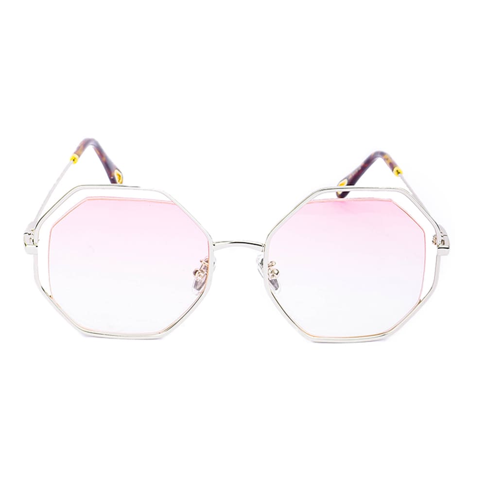 Demelza Heptagonal Faint Pink Sunglasses