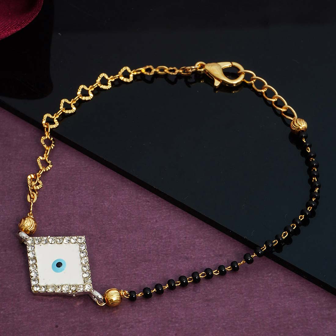 Diamond Evil Eye Beaded Bracelet
