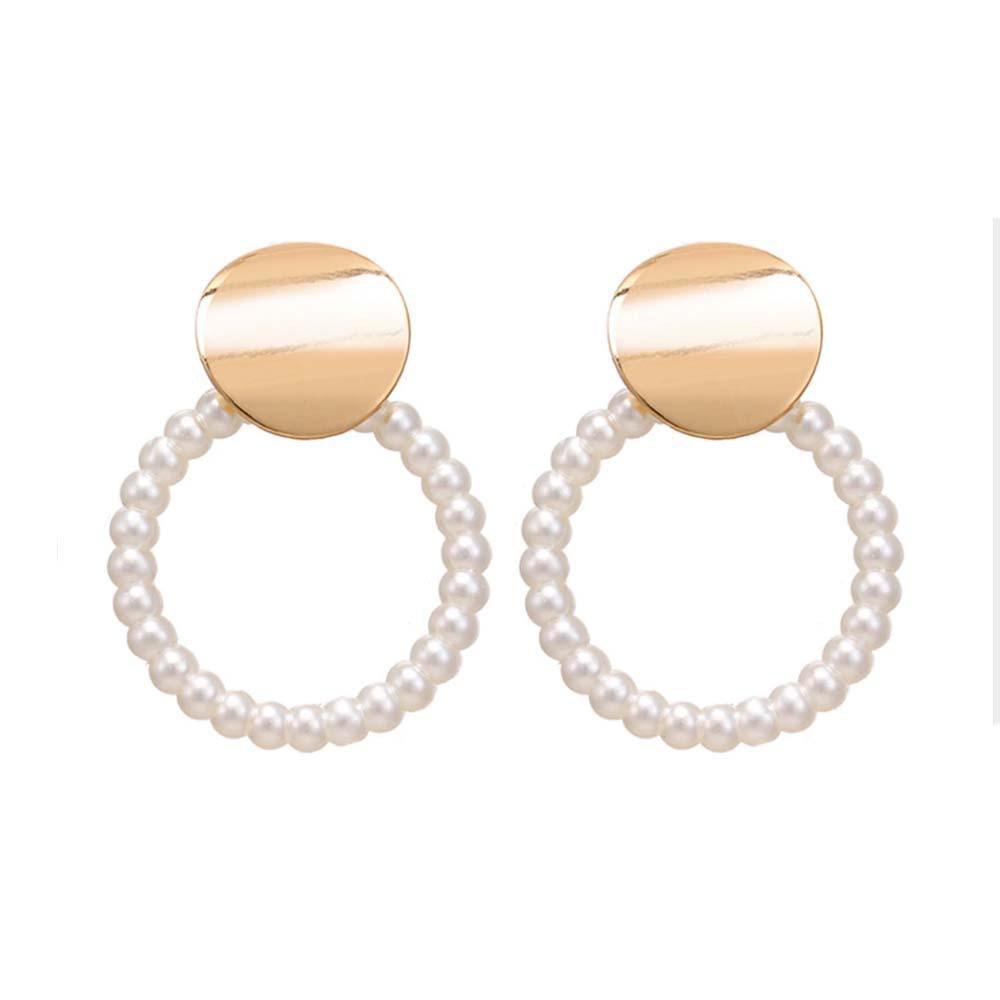 Diona Open Circle Pearl Earrings