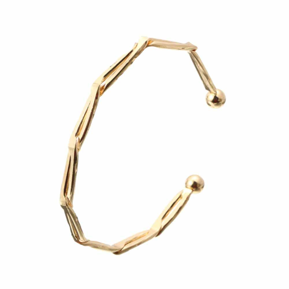 Edgy Yellow Gold Cuff Bracelet