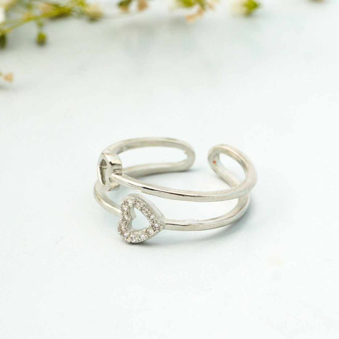 Elegant Heart Silver Ring