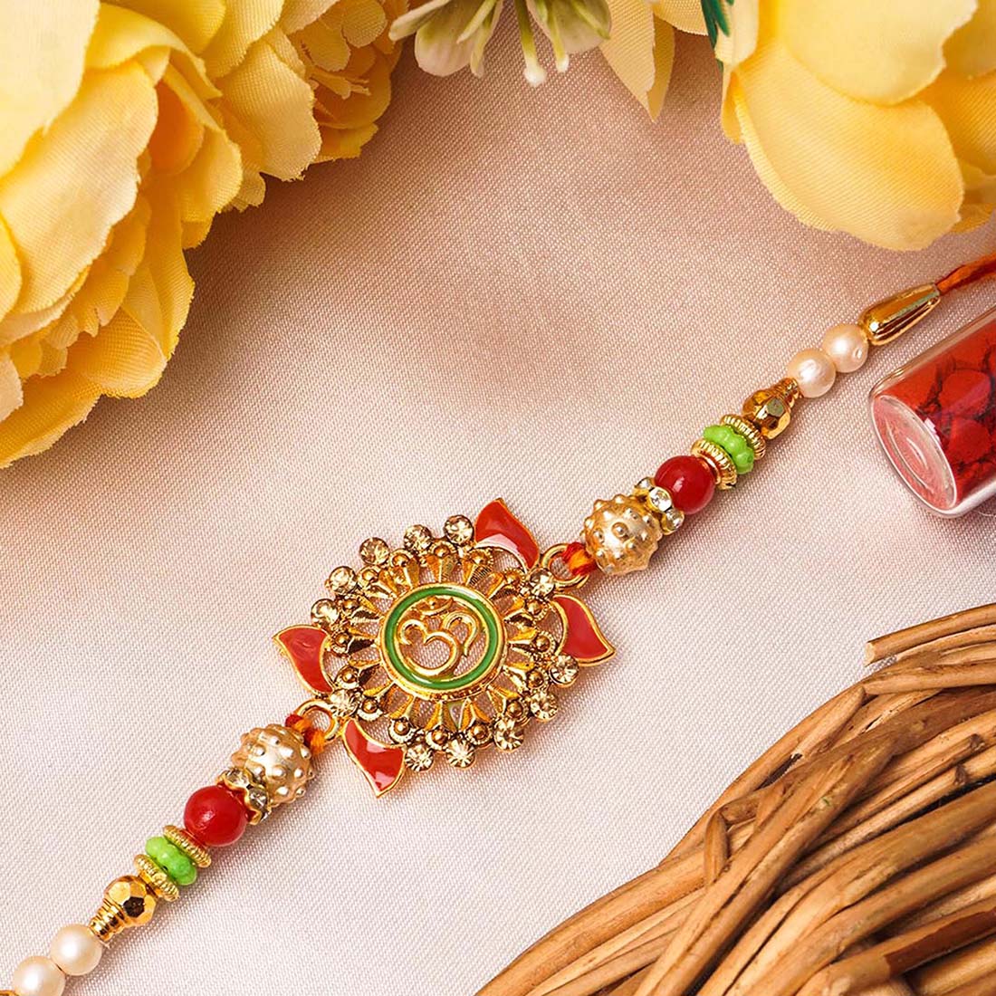 Elegant Om Religious Motif Rakhi