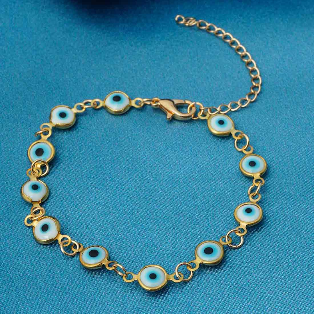 Evil Eye Bead Chain Bracelet
