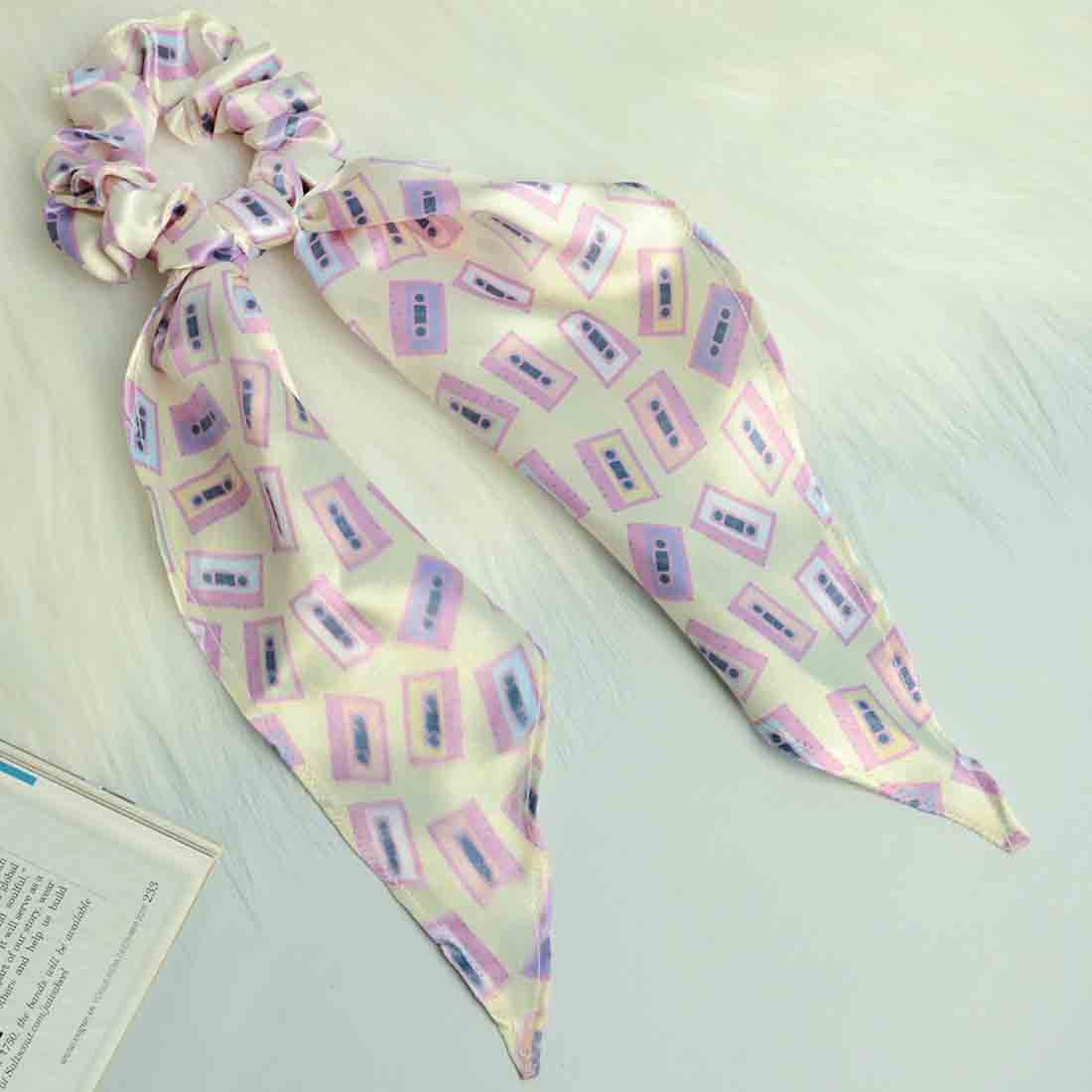 Ferosh Cute Pink Pattern Scarf Scrunchie