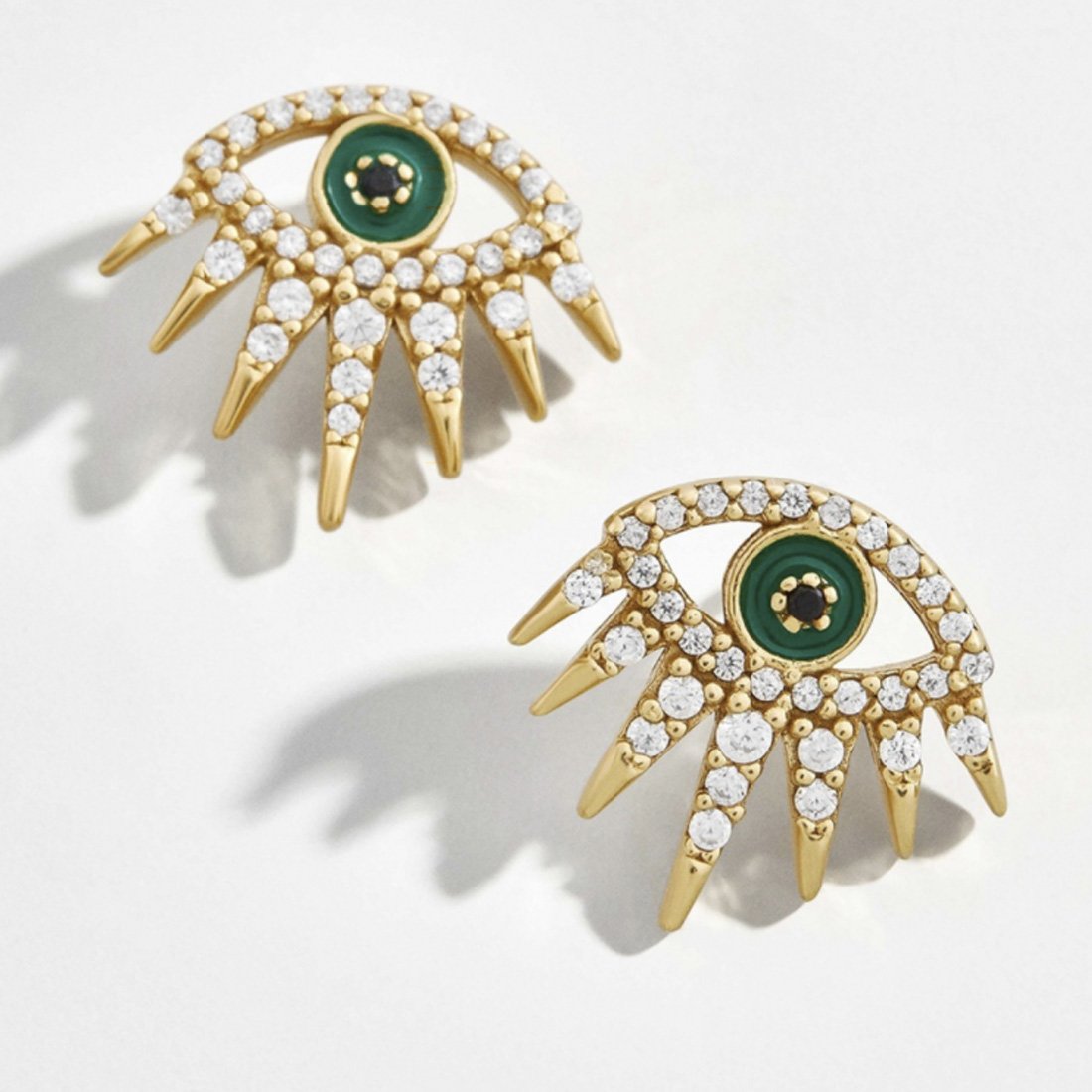 Ferosh Green Evil Eye Stud Earrings