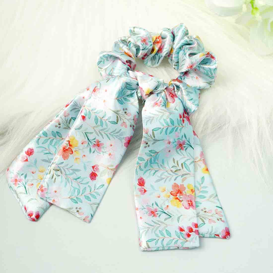 Ferosh Multi-Colored Floral Tail Scrunchie