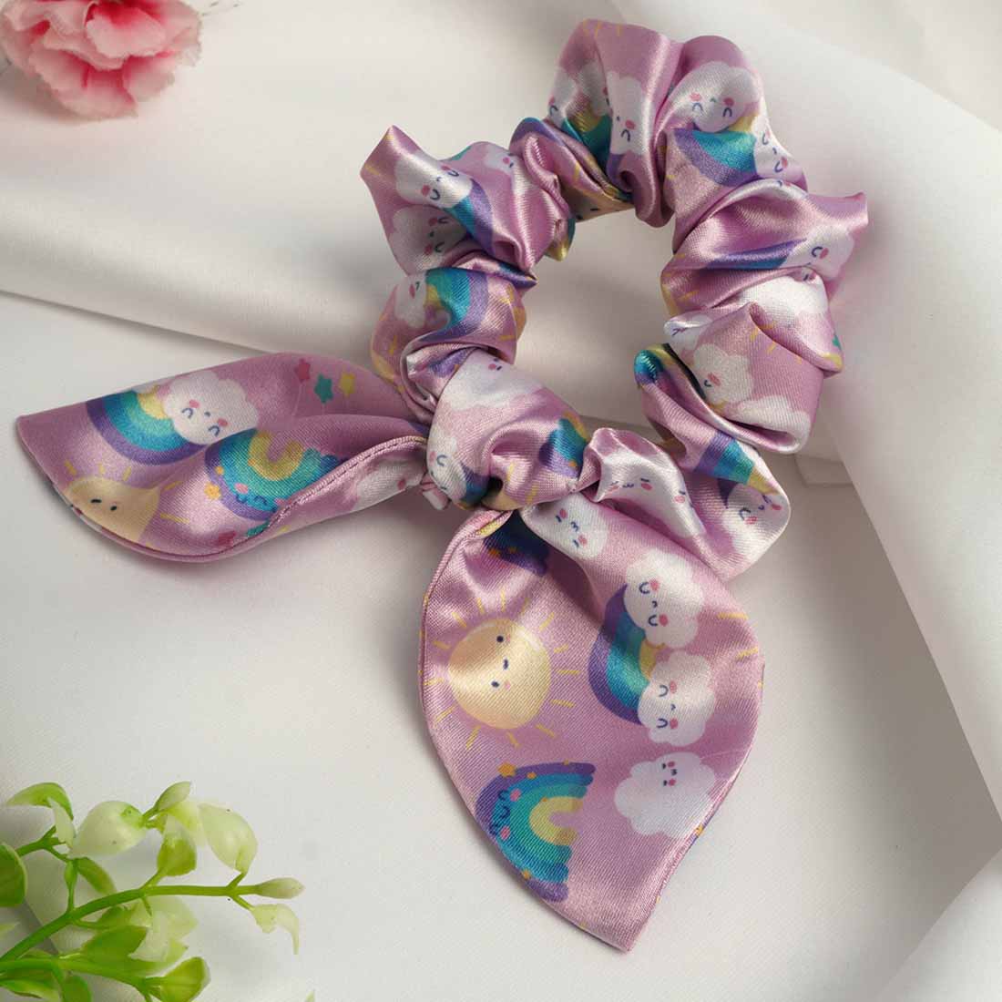 Ferosh Pink Rainbow Pigtail Scrunchie
