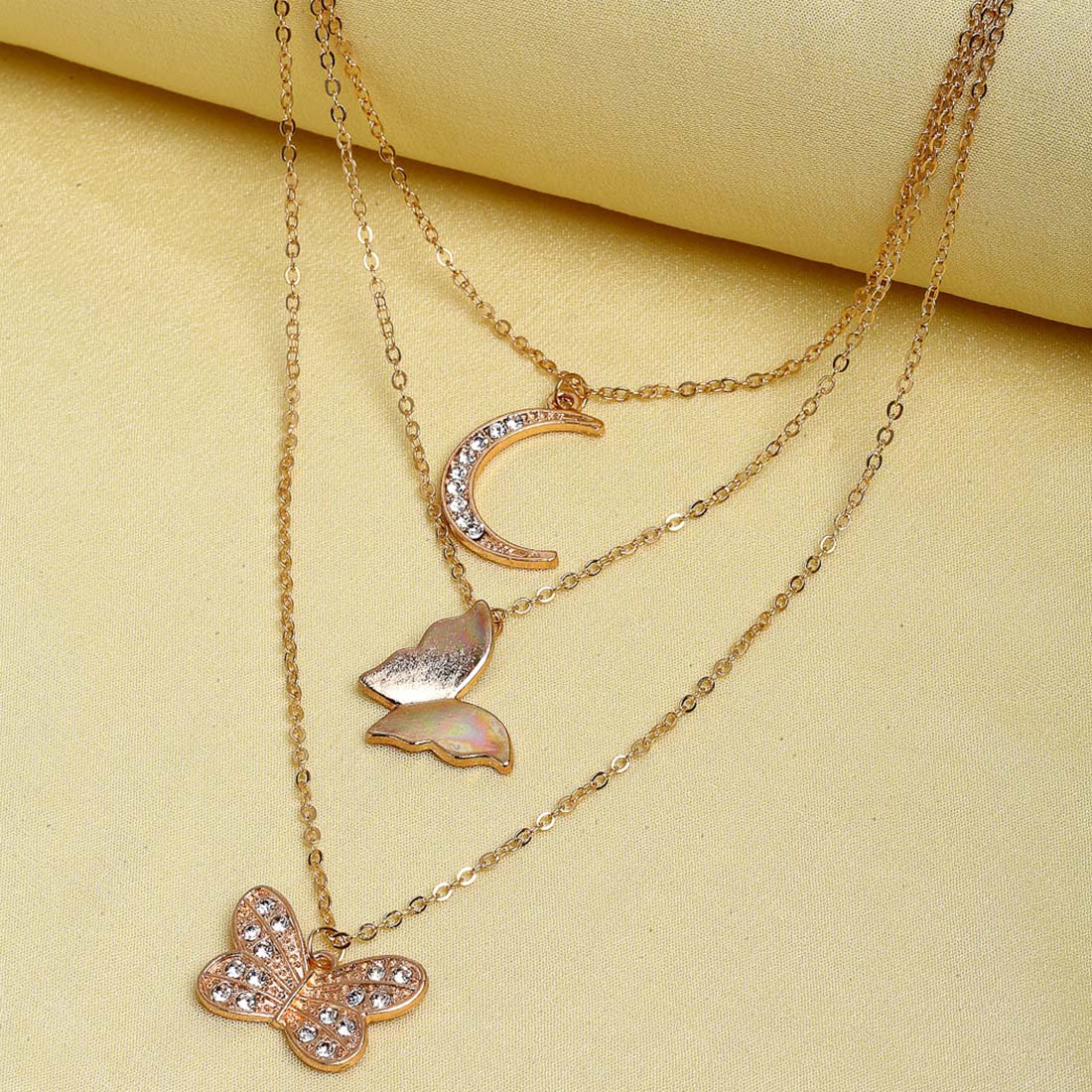 Ferosh Zuri Pellucid Butterfly-Moon Chain
