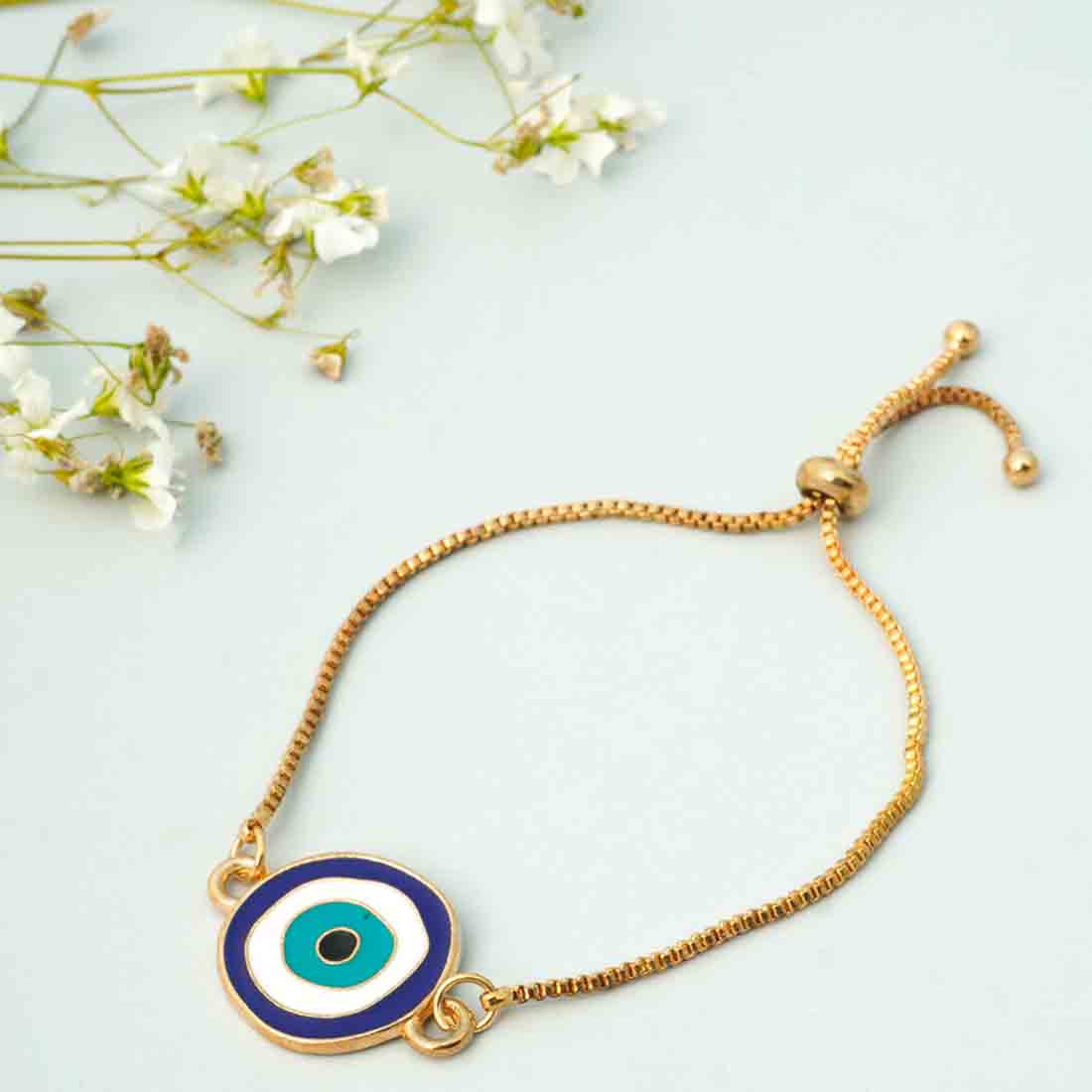 Flat Evil Eye Chain Bracelet