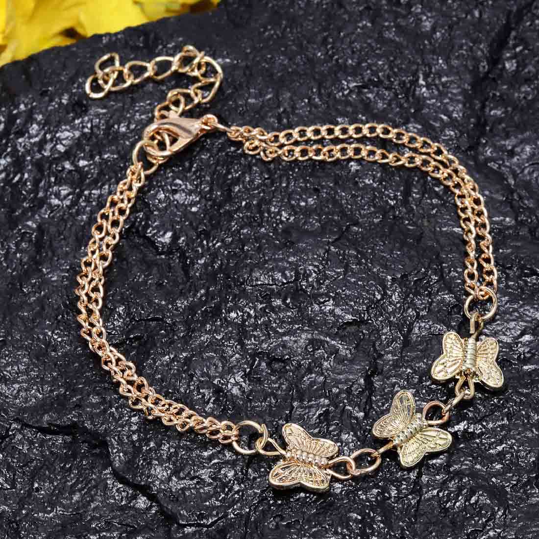 Florid Butterfly Gold Bracelet