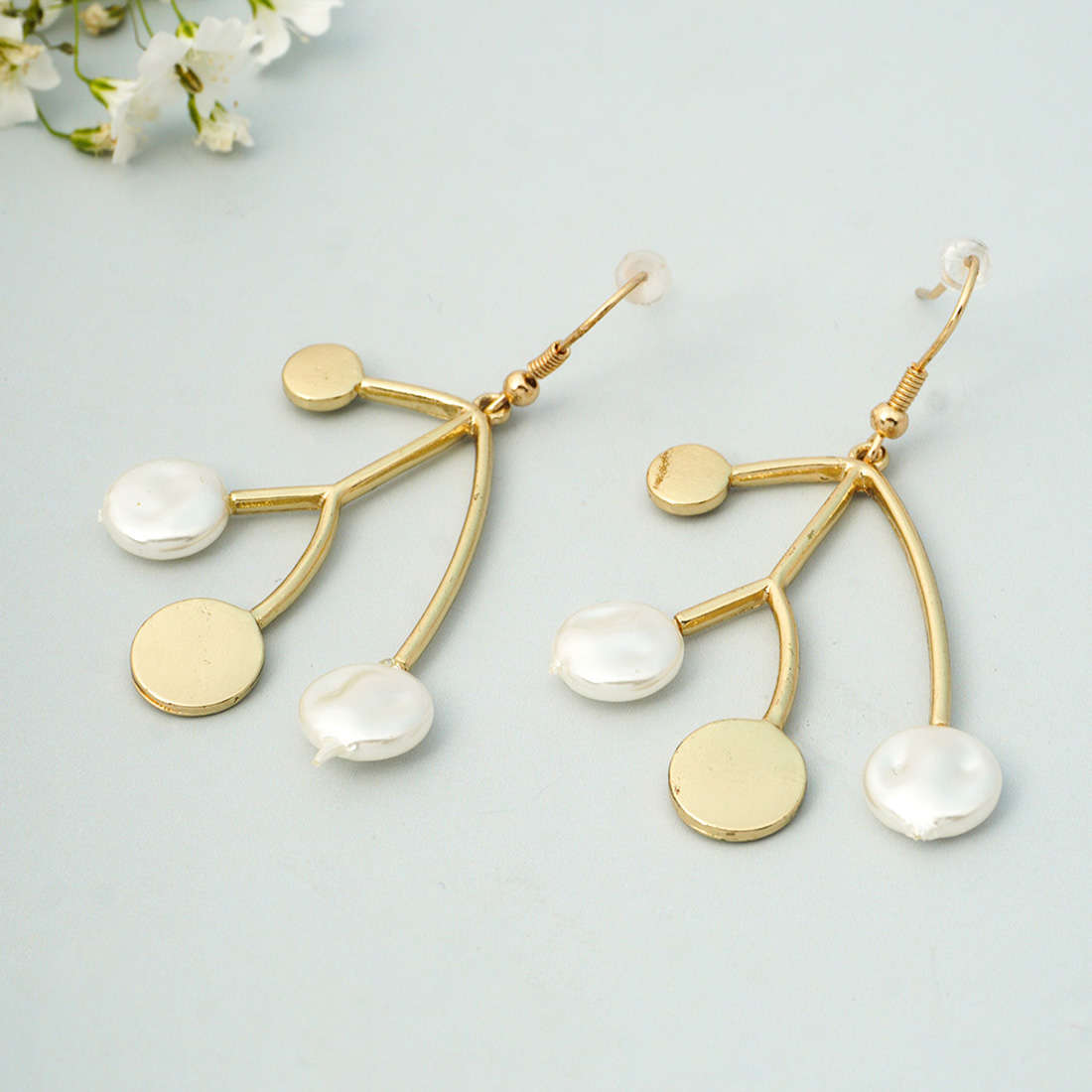 Gold Branch Dangling Earrings
