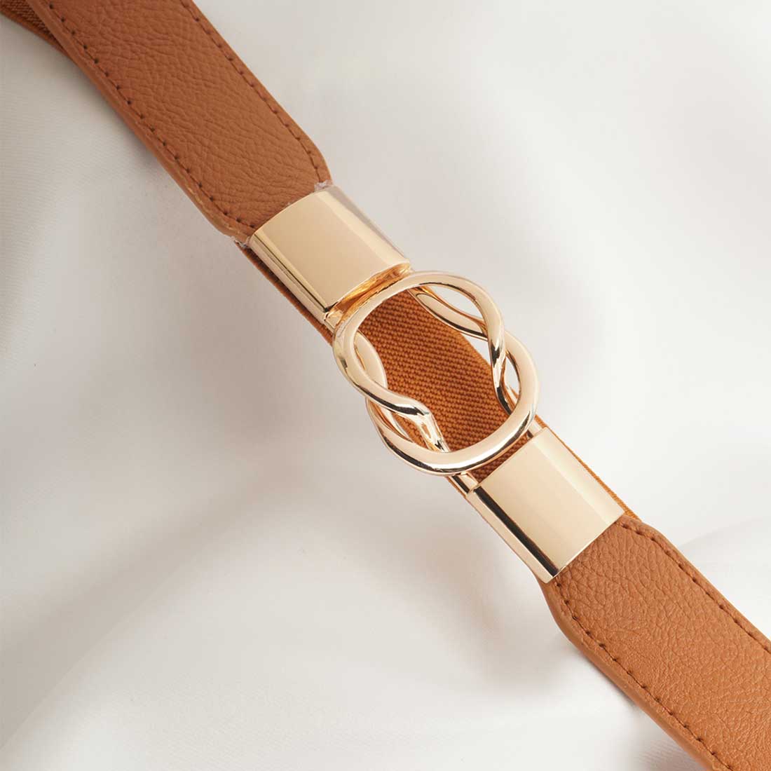 Gold Buckled Brown Belt