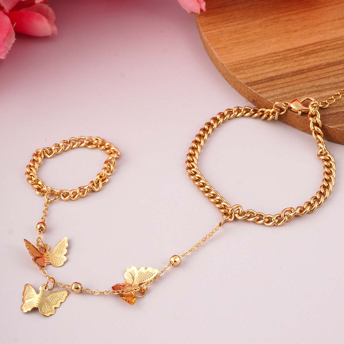 Butterfly Chain Bracelet Set Of 2