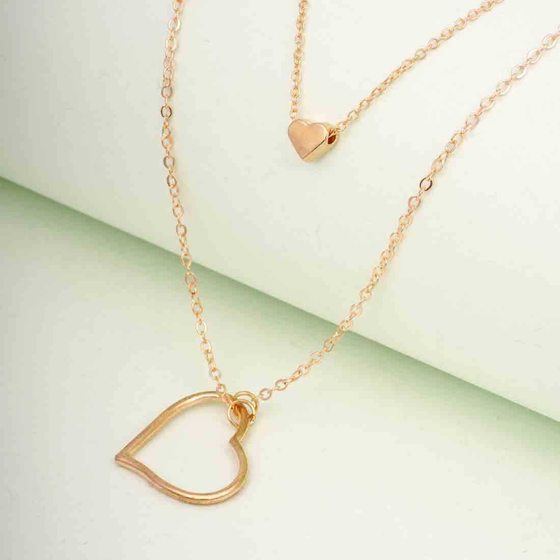 Gold Hearts Layered Necklace