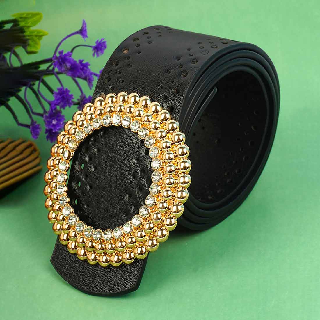 Gold Pearl Ring Belt
