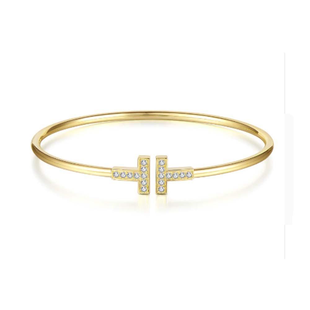 Gold T Shape Cuff Bracelet