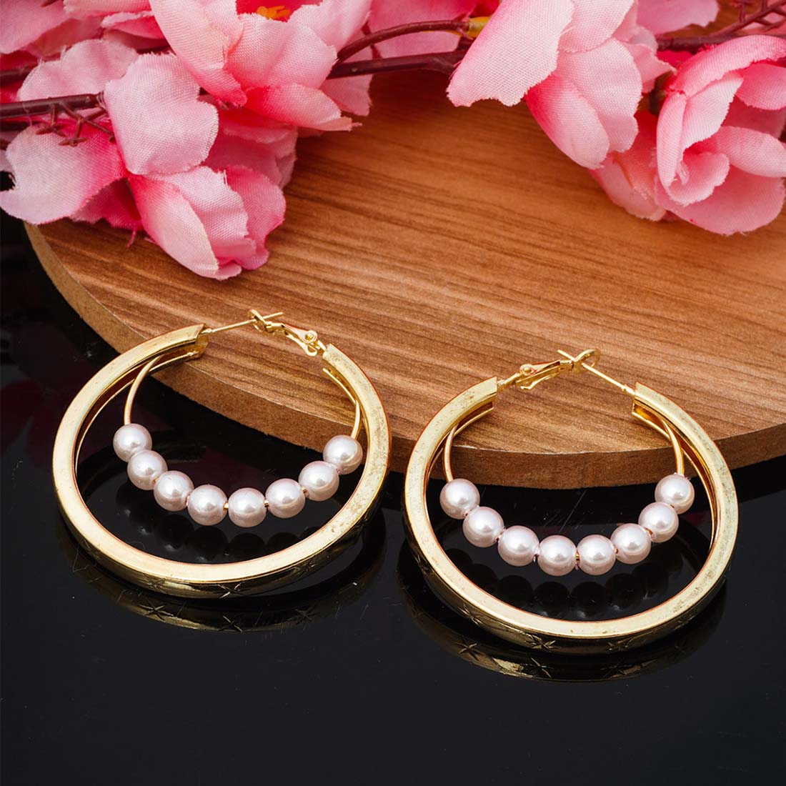 Gold-Toned Circular Hoop Earrings