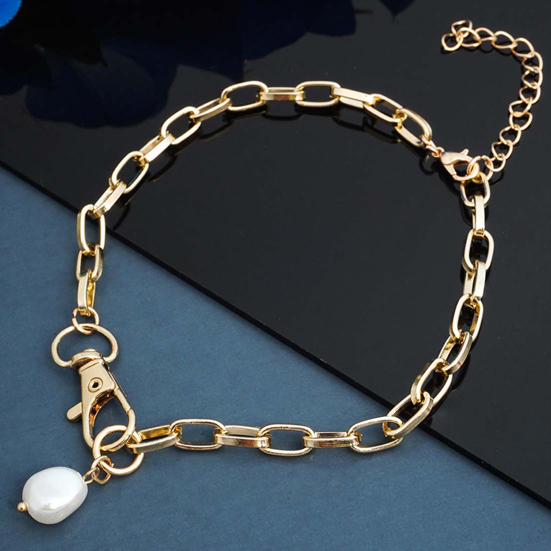 Gold-Toned & White Pearl Necklace
