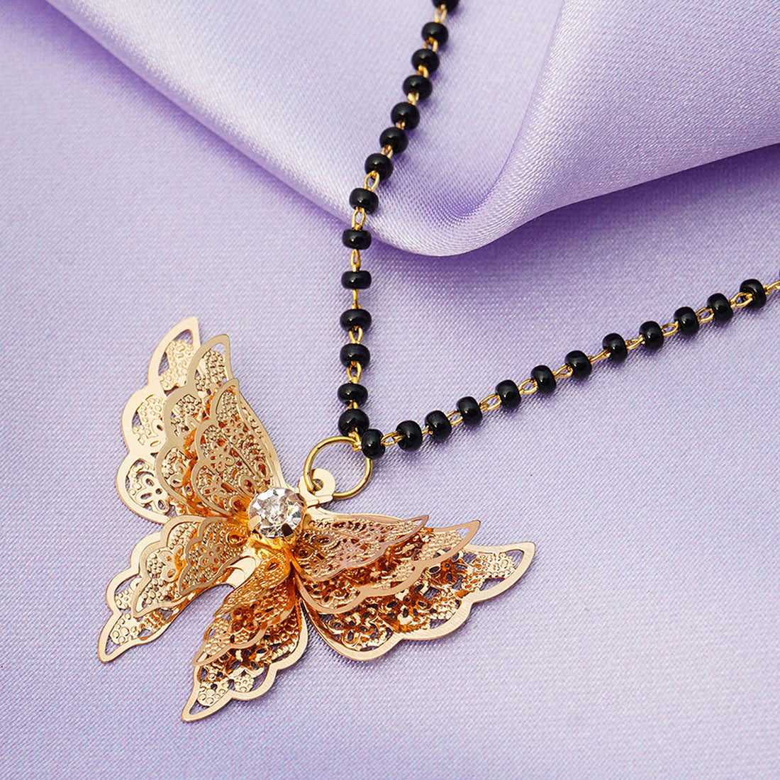 Golden Butterfly Pendant Mangalsutra
