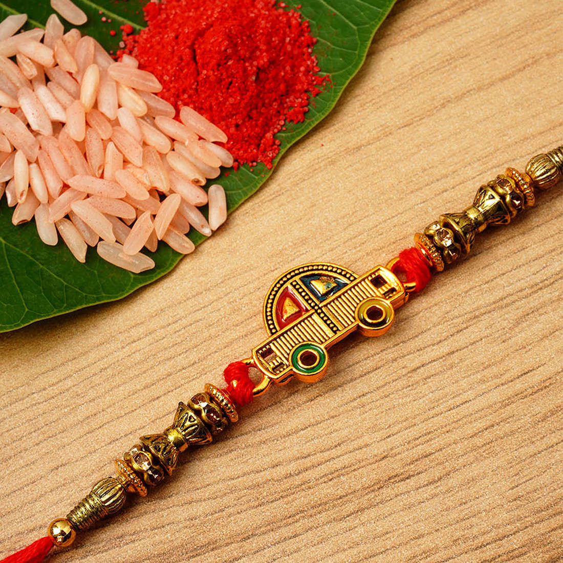 Golden Car Rakhi