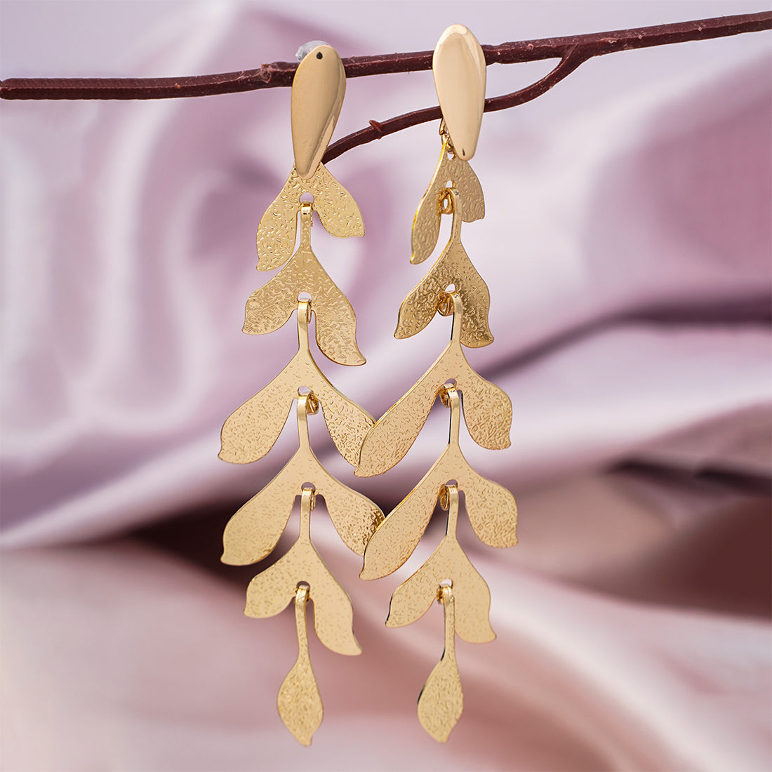 Golden Drop Leaf Earring